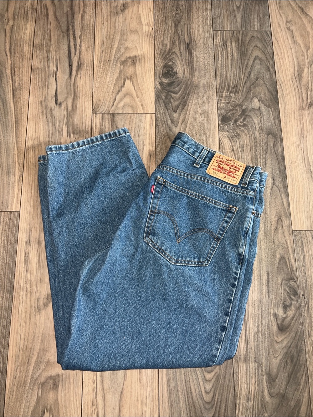 Levis 560 Y2K Comfort Fit Jeans Mens Blue Medium Wash Relaxed Denim 38x30